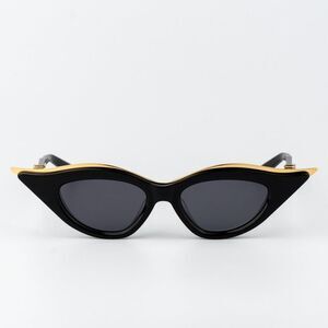 Valentino Women Sunglasses Black Gold Grey Cat Eye V-GOLDCUT - I VLS-114A 49